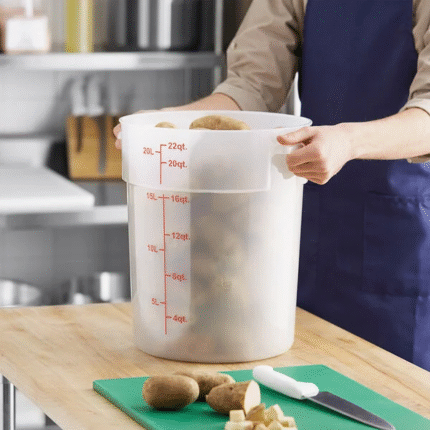Choice 22 Qt. Translucent Round Polypropylene Food Storage Container